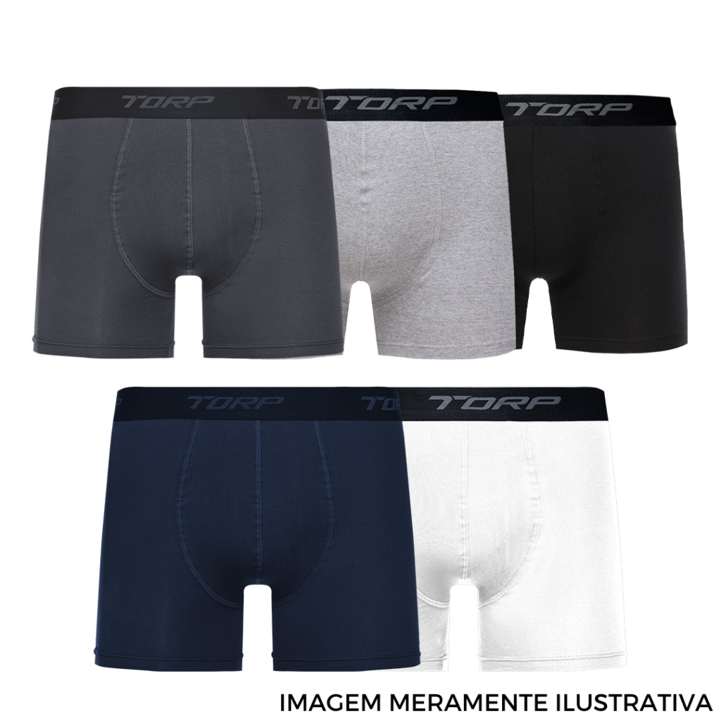 KIT DE CUECA BOXER COTTON TORP – 6 UNIDADES