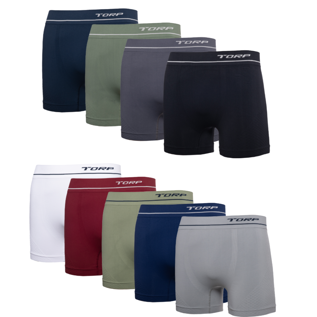 KIT CUECA BOXER MICROFIBRA SEM COSTURA | 10 UNIDADES